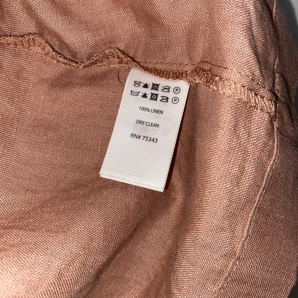 New Cynthia Rowley 100% Linen Trench Coat Dusty Rose Tie Waist Pockets Womens XL - Picture 6 of 10